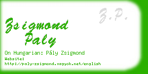 zsigmond paly business card